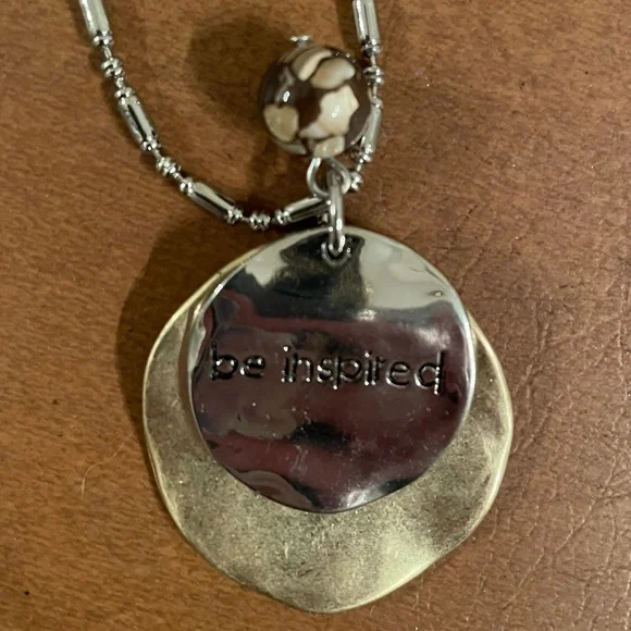 Chico’s “Be Inspired” reversible two tone necklace in silver and gold tones NWT - Picture 4 of 7